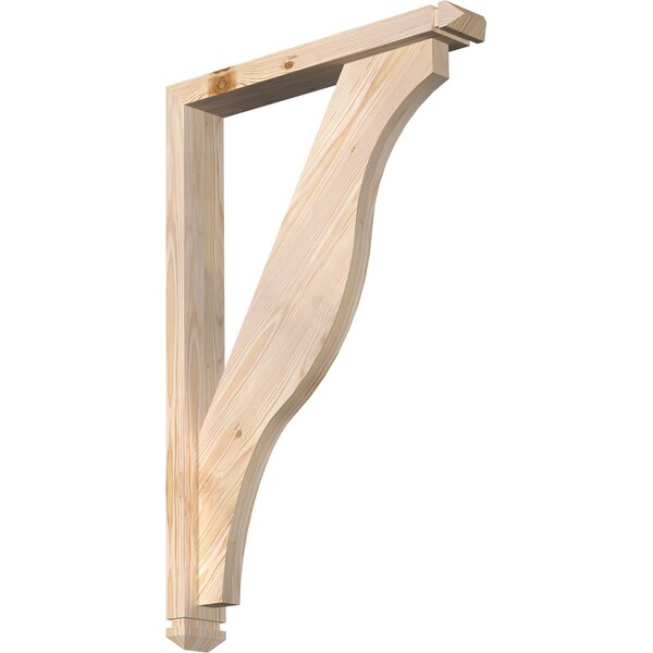 Ekena Millwork Funston Arts and Crafts Smooth Bracket w/ Offset Brace, Douglas Fir, 3 1/2"W x 22"D x 34"H BKT0402X22X34FST03SDF - main